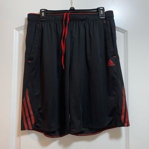Men’s black and red athletic shorts